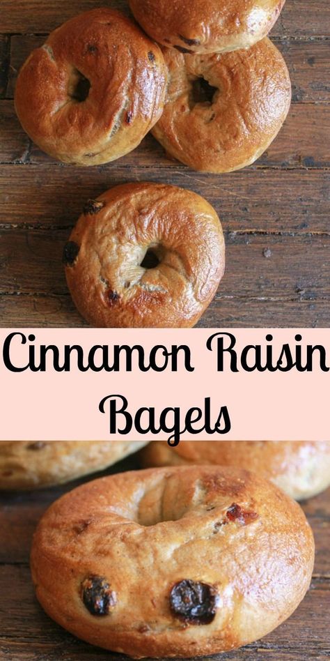 Make it Happen - Homemade Cinnamon Raisin Bagels, an easy delicious bagel recipe. The perfect breakfast, snack or anytime food.|anitalianinmykitchen.com Cinnamon Raisin Bagels, Cinnamon Bagels, Raisin Bagels, Bagel Recipe Easy, Cinnamon Raisin Bagel, Bagel Bread, Homemade Bagels, Amazing Desserts, Bagel Recipe