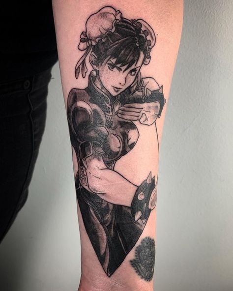 Chung Li, Fighter Tattoo, Chun Li Street Fighter, 4 Tattoo, Leg Sleeves, Chun Li, Art Fantasy, Article Design, Anime Tattoos