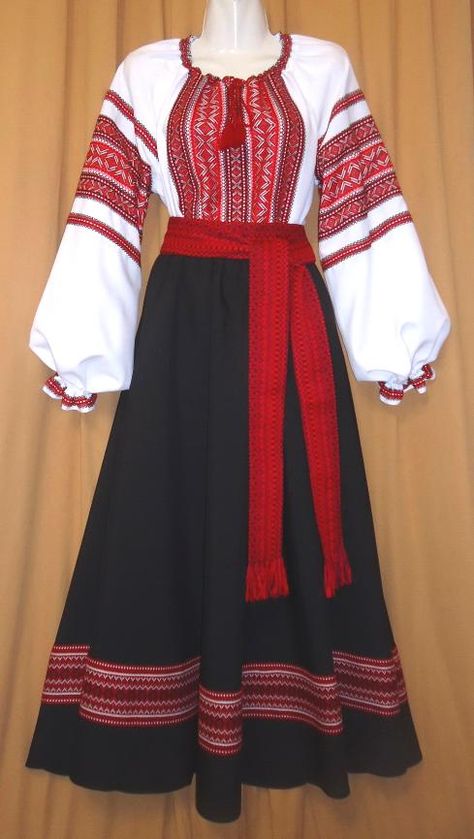 Traditional, Ukrainian dress. Estonian Clothing, Ukraine Clothing, Romanian Clothing, Polish Dress, Slavic Clothing, Russian Dress, Polish Clothing, Russian Clothing, Ukrainian Clothing