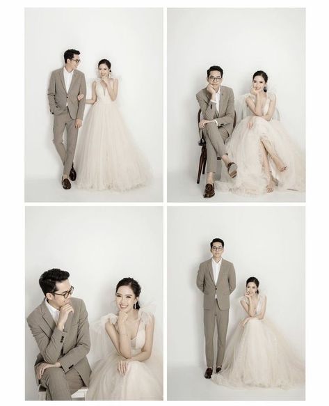 Pre Wedding Photoshoot Korean Photo Studio, Wedding Prenup Photoshoot Studio, Korean Style Wedding Photoshoot, Prenuptial Photoshoot Ideas, Korean Style Photoshoot, Simple Prenup Photoshoot Ideas, Pre Nup Outfit Ideas, Prewed Korean Style, Prewedding Photography Studio