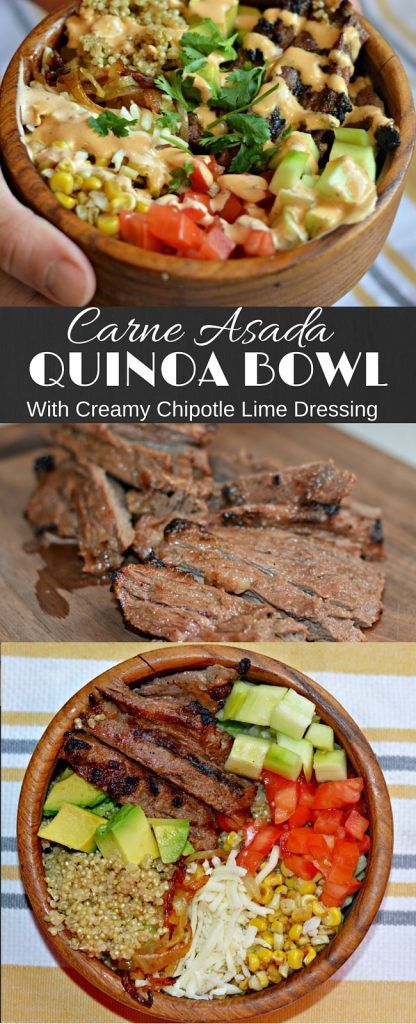 This Carne Asada Quinoa Bowl is delicious an has the perfect combination of fresh flavors and juicy and tender pieces of carne asada. It is sure to be a hit! #BlockPartyHero #Ad @Samsclub Carne Asada Side Dishes, Chipotle Lime Dressing, Quinoa Bowl, Paleo Lunch, Lime Dressing, Carne Asada, Quinoa Recipes, Food Bowl, Beef Dishes