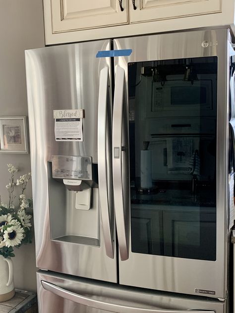 Like the blue tape on my new LG fridge? Been trying to get it fixed for 3 months now. Customer Service is through Sears. update....LG responded quickly to this post. Part is on the way! Will repost when it arrives. Lg Fridge, Fridge Lg, French Door Refrigerator, French Doors, 3 Months, Refrigerator, Get It, The Way, Customer Service