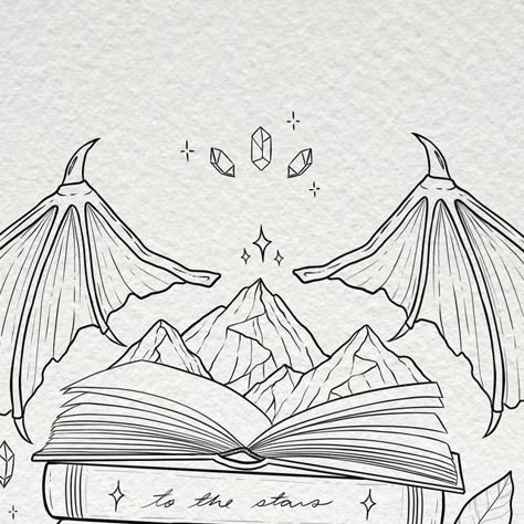 Sj Maas Tattoos, Sarah I Maas Tattoo, Acotar Sketches, Acotar Illustration, Sarah J Mass Tatoos, Sjm Tattoo Ideas, Tattoo Montagne, Acotar Drawings, Sjm Tattoos