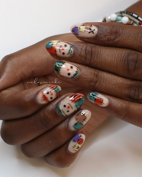 These scarecrows won’t scare anything away but at least they’re cute🐦‍⬛ . . #nails #nailusa #nailart #naildesign #nailsofInstagram #naildesigns #nailsoftheday #naildesignsideas #acrylic #acrylicnails #raleigh #durham #raleighnails #trend #trendynails #nailinspo #fallnails #summernails #funnails #colorfulnails #raleighnailtech #fallnails #halloweenails Scarecrow, Trendy Nails, Nail Tech, Durham, Fun Nails, Cute Nails, Summer Nails, Nail Inspo, Nail Colors