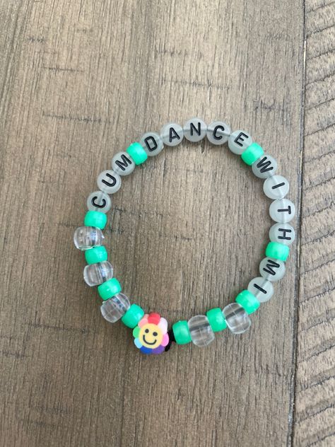 Rave Candies Bracelets, Candy Bracelet Ideas Rave, Funny Rave Bracelets, Funny Rave Kandi, Festival Candy Bracelets, Candy Bracelets Rave, Candy Rave Bracelets, Festival Kandi Ideas, Rave Candy Ideas