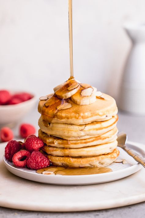 Greek Yogurt Pancakes - Easy and Fluffy! — Peanut Butter Plus Chocolate Vegan Blueberry Pancakes, Lemon Blueberry Pancakes, Lemon Pancakes, Vegan Pancake Recipes, Greek Yogurt Pancakes, Lemon Ricotta Pancakes, Pancakes Vegan, Yogurt Pancakes, Vegan Blueberry