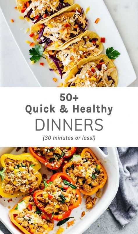 50+ Quick Healthy Dinners (30 Minutes Or Less) - Jar Of Lemons Quick Healthy Dinner Ideas, Lemons Recipes, Jar Of Lemons, Crockpot Recipes Healthy, Resep Salad, Fruit Salad Recipe, Quick Healthy Dinner, Easy Healthy Dinner Recipes, Crockpot Recipes Beef