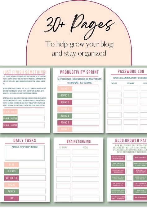 The Free Blog Growth Planner is designed to help bloggers grow their traffic and improve their blog. It includes printable PDFs with tips and advice on how to increase blog traffic, improve blog content, and grow your blog audience. Blogger Planner, Blog Content Planner, Life Planning, Successful Business Tips, Increase Blog Traffic, Content Planner, Todo List, Business Analyst, Sticker Ideas