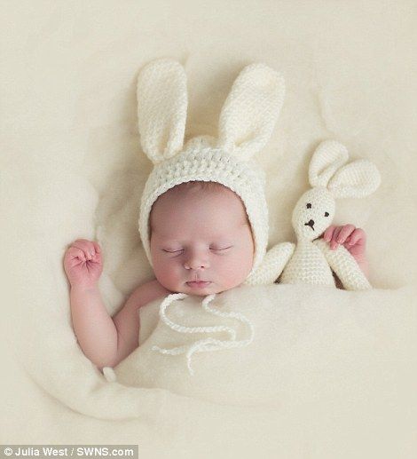 Julia says she creates a calm and tranquil atmosphere for the themed photoshoots to take p... Baby Theme Photoshoot, Easter Baby Photos, Newborn Baby Dresses, Foto Newborn, Baby Announcement Pictures, Newborn Baby Photoshoot, Adorable Newborn, Newborn Baby Photos, Baby Props