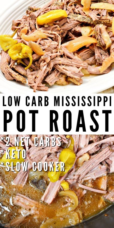 Low Calorie Mississippi Pot Roast, Roast Keto Crockpot, Low Carb Mississippi Pot Roast, Low Calorie Beef Roast Recipes, Keto Mississippi Pot Roast Crockpot, Low Calorie Roast, Low Carb Roast Beef Recipes, Healthy Mississippi Pot Roast, Low Calorie Pot Roast