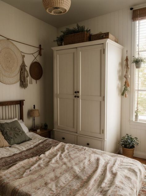 Create an indie-inspired wardrobe aesthetic in your bedroom by choosing a wooden wardrobe with a vintage touch. Pair it with a cozy rug, tapestry wall art, and fairy string lights for a unique and bohemian atmosphere. Indie Wardrobe, Rug Tapestry, Wardrobe Aesthetic, Cozy Rug, Cozy Rugs, Wooden Wardrobe, Tapestry Wall Art, Bohemian Bedroom, Bedroom Wardrobe