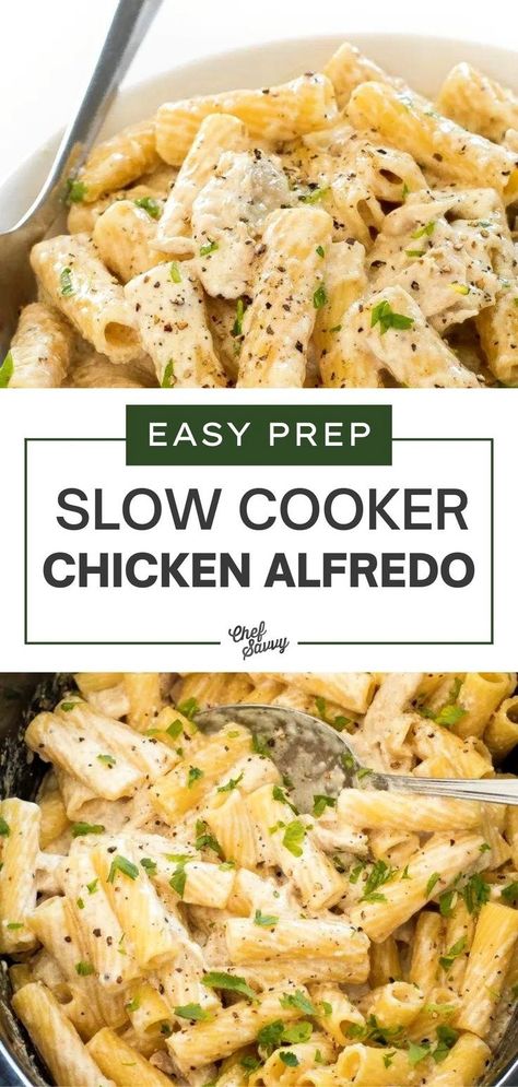 All Day Chicken Crock Pot Recipes, Crock Pot Chicken Alfredo Pasta, Chicken Alfredo Pasta Crockpot, Crock Pot Chicken Pasta Recipes, Crockpot Chicken Alfredo Easy, Crock Pot Cooking Chicken, Easy Crockpot Chicken Alfredo Recipe, Slow Cooker Alfredo, Crock Pot Chicken Alfredo