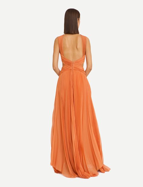 Chiffon Long Dress - Dresses - Zuhair Murad Vintage Galliano, Mahna Mahna, Wedding Santorini, Moh Dress, Halloween Crop Top, Maid Of Honor Dress, Halloween Skirt, Red Bridesmaid, Backless Maxi Dress