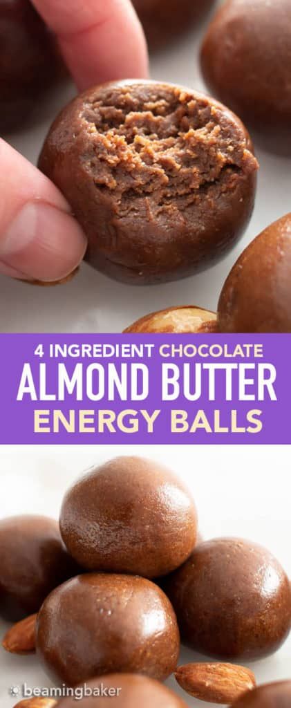 Almond Butter Protein Balls, Lowfod Map, Almond Butter Energy Balls, Mom Snacks, Almond Butter Balls, Paleo Energy Balls, Chocolate Balls Recipe, No Bake Energy Balls, Beaming Baker