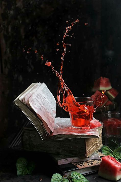 Honey Magic, Pomegranate Photography, Shutter Speed Photography, Speed Photography, Dark Food Photography, Dark Food, Theme Board, Watermelon Juice, You Have No Idea