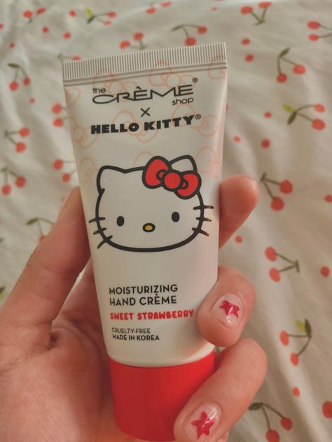 Hello Kitty Makeup, Hello Kitty Aesthetic, Ethereal Aesthetic, Cream Aesthetic, Facial Skin Care Routine, Healthy Lifestyle Inspiration, Hello Kitty Items, Hand Lotion, Self Improvement Tips