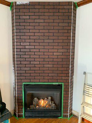 Diy Faux Brick Fireplace Wall, Faux Fireplace Brick Wall, Brick Panel Fireplace, Diy Fake Brick Fireplace, Faux Brick Panel Fireplace, Faux Brick Fireplace Wall, Brick Paneling Fireplace, Faux Brick Wall Panels Fireplace, Peel And Stick Brick Fireplace