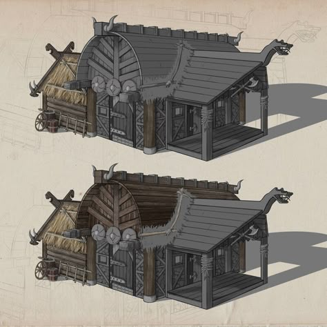 Fantasy House Concept, Viking Camp, Viking Aesthetic, Nordic Architecture, Viking House, Viking Character, Viking Village, House Concept, Nordic Vikings