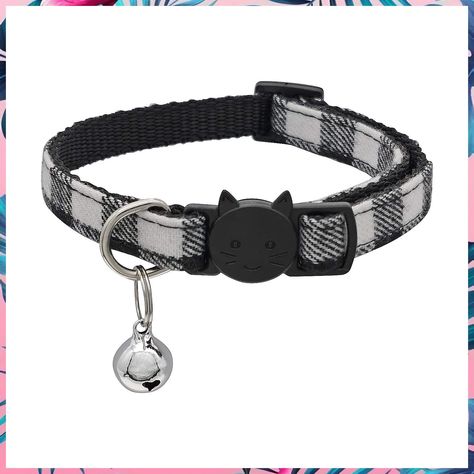 MJIYA Pet Dog and Cat Collar with Bell Grid Collar Plastic Buckle Light Adjustable Collars Dog Collar Charms, Collar With Bell, Luxury Dog Collars, Cute Dog Collars, Fancy Dog, Kitten Collars, Pet Kitten, Cat Fashion, Dog Collars & Leashes