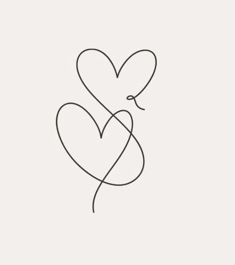 Pilates Tattoo, String Tattoo Ideas, Continuous Heart Tattoo, One Line Heart, Single Line Heart Tattoo, Connected Hearts Tattoo, Heart Line Art, Line Heart Tattoo Simple, Fine Line Love Heart Tattoo