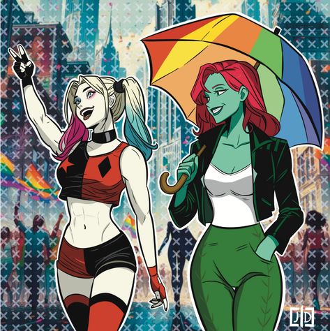 Ivy and Harley at Pride - Etsy Ireland Ivy And Harley, Harley And Ivy, Dc World, Gotham Girls, Harley Quinn Comic, Batman The Animated Series, Dc Villains, Dc Comics Characters, Nerdy Girl