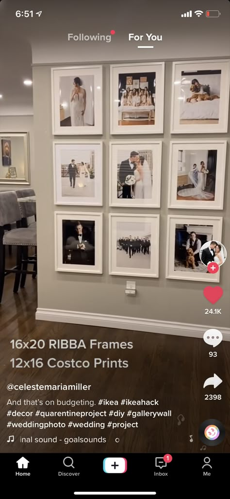 Ikea Gallery Wall, Wedding Picture Walls, Wedding Photo Walls, Photo Wall Display, Picture Gallery Wall, Family Photo Wall, Photo Wall Decor, Photo Wall Gallery, Gallery Wall Living Room