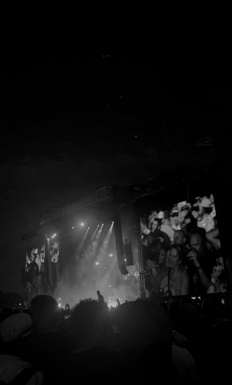 concert , black and white wallpaper , black and white aesthetic , concert aesthetic , lollapalooza , chicago , music , wallpaper , night aesthetic Concert Aesthetic Black And White, Black And White Music Aesthetic, Wallpaper Black And White Aesthetic, Concert Black And White, Black And White Concert, 2000s Club Aesthetic, Black Vibes, Lollapalooza Chicago, Concert Black