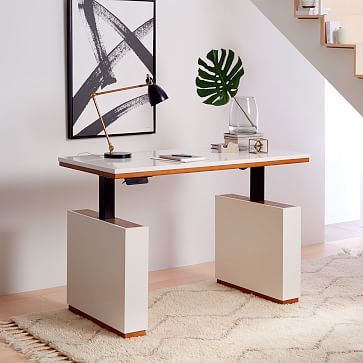 Modern Home Office For Women, Diy Standing Desk, Study Fashion, Standing Desk Office, Office Decorating, Luxury Office, Stand Up Desk, Desk Ideas, Adjustable Standing Desk