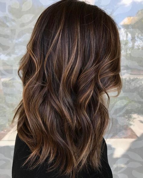 Blonde Babylights For Brown Balayage Hair Caramel Highlights On Brown Hair, Blonde Babylights, Highlights On Brown Hair, Highlights For Dark Brown Hair, Brown Hair Inspo, Brunette Hair With Highlights, Hair Streaks, Brown Hair With Blonde Highlights, Caramel Highlights