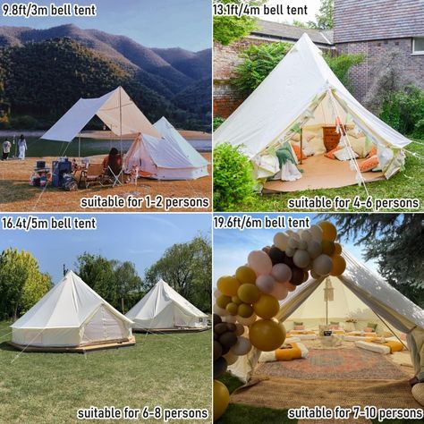 Amazon.com : Outdoor Family Camping Safari Glamping Tent Waterproof Luxury 3/4/5/6M Yurt Bell Tent with Mesh Screen (Off White Oxford Tent, 6M Bell Tent) : Sports & Outdoors Safari Glamping, Tent For Family, 5m Bell Tent, Luxury Yurt, Glamping Tent, Hunting Camp, Mesh Door, Stainless Steel Lunch Box, Bell Tent