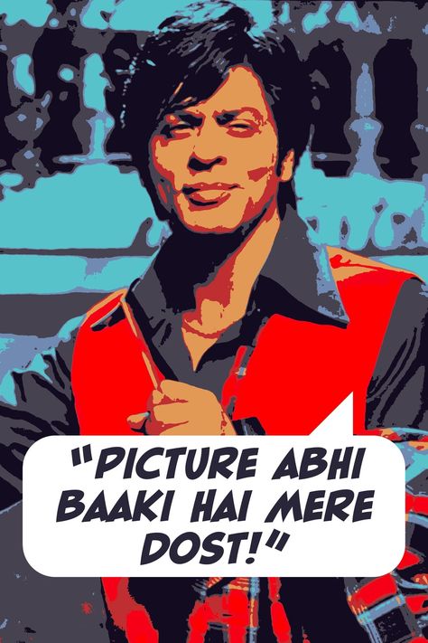 Buy Om Shanti Om Movie Quote Digital Art Poster Shahrukh Khan online on Etsy India. Shop for handmade, vintage and unique Digital Prints items from AposterophyDesigns online on Etsy Shahrukh Khan Movies Posters, Bollywood Illustration Posters, Bollywood Famous Dialogues Poster, Bollywood Room Decor, Bollywood Wall Art, Om Shanti Om Quotes, Movie Quote Poster, Srk Posters, Bollywood Movies Poster