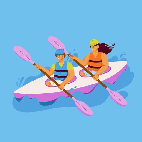 Kayaking Illustration, Kayak Illustration, Kayaking Aesthetic, Ski Illustration, Illustration Styles, Small Business Packaging, Sport Illustration, Water Sport, Redecorate Bedroom