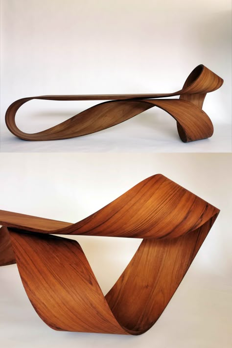 Tree Inspired Furniture, Sculpted Wood Furniture, Sculpture Furniture Design, Weird Furniture Unique, Ribbon Furniture, Organic Furniture Design, Game Outfits For Women, Outdoor Ribbon, Front Porch Decor Fall