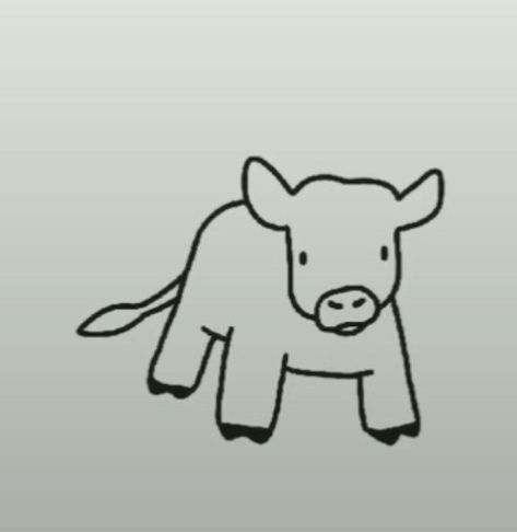 Cow Stick And Poke, Cow Doodle Tattoo, Cow Aesthetic Drawing, Cow Drawing Aesthetic, Doodle Tattoo Aesthetic, Tattoo Ideas Cow, Cute Cow Doodle, Mini Cow Tattoo, Little Cow Tattoo