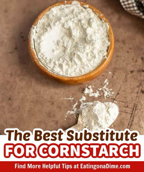 We have gathered The Best Substitute for Cornstarch if you are out. These replacements will still thicken your soups and sauces just as well as cornstarch does! These are the best substitutes to use for frying, in sauces or for gravy too! #eatingonadime #substitutes #ingredientsubstitutions #cornstarch Substitute For Cornstarch, Cornstarch Alternative, Diy Cornstarch, How To Make Cornstarch, Cornstarch Gravy, Cornstarch Substitute, Powdered Sugar Recipes, Sourdough Buns, Dr Gundry Recipes