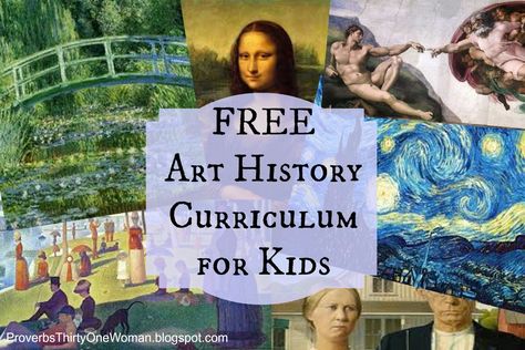 Art Curriculum Elementary, Art History Projects For Kids, Homeschool Art Curriculum, History Lessons For Kids, Art History Lessons, Frida Art, History Curriculum, Kids Art Class, History For Kids