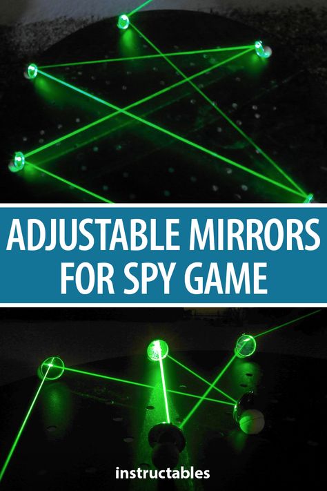 andyk75 shares how to make small and tiny adjustable mirrors for a spy laser game. #Instructables #toy #game #lasers Gamer Crafts Diy, Glow In The Dark Escape Room, Escape Room Puzzles For Kids, Spy Party Games, Laser Games, Gamer Crafts, Laser Maze, Big Kids Playroom, Puzzle Room