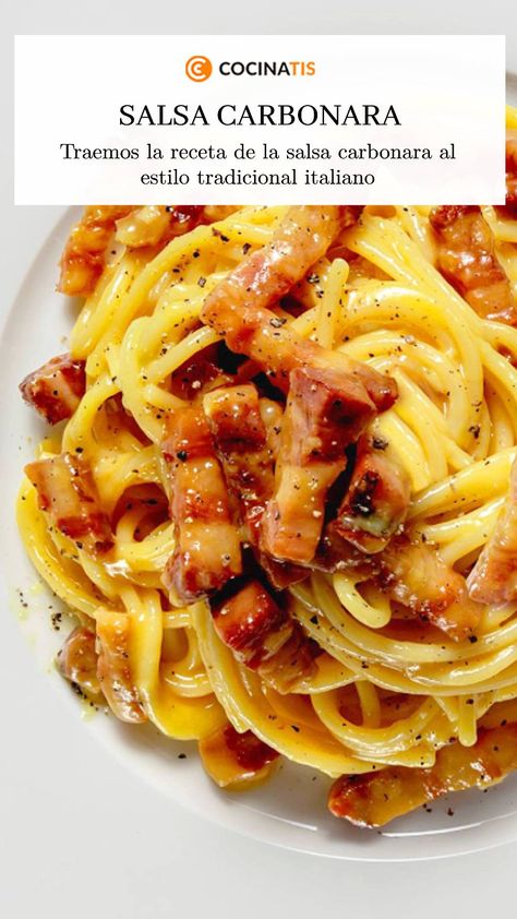 Descubre cómo hacer la auténtica salsa italiana para tus platos de pasta ¡paso a paso! 😋 (sin nata 😉) Restaurant Pasta, Pasta A La Carbonara, Pasta Italiana, Spaghetti, Pasta, Restaurant