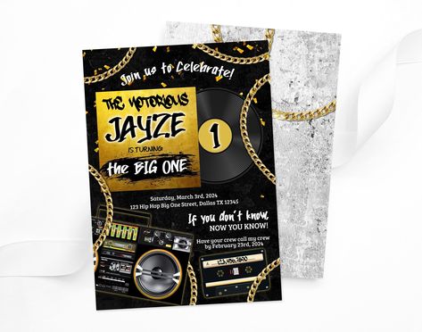 Notorious Birthday Editable Invitation template Big One Invite Birthday Party Hip hop Birthday Invitation 90's birthday Editable Template Hip Hop Birthday, 90th Birthday, Pink Parties, Party Shop, Editable Invitations, Font Styles, Editable Template, Matching Items, Invitation Paper