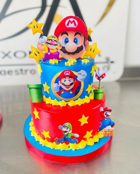 Mario Kart Cake, Super Mario Cupcakes, Mario Bros Cake, Super Mario Cake, Prince Birthday Party, Mario Cake, Mario Bros Birthday, Mario Bros Party, Super Mario Birthday Party