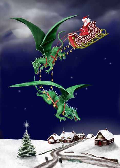 Dragon Day, Happy Boxing Day, Christmas Dragon, Sleigh Christmas, Paper Crafts Card, Boxing Day, Fantasy Dragon, Father Christmas, Merry Christmas And Happy New Year