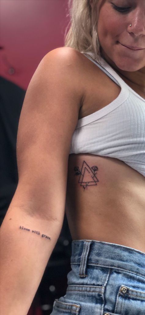 Bloom With Grace Tattoo #smalltattoo #simple #finetattoo Grow With Grace Tattoo, Grow In Grace Tattoo, With Grace Tattoo, Bloom With Grace Tattoo, Grace Upon Grace Tattoo, Grace Tattoos For Women, Saved By Grace Tattoo, Still Growing Tattoos, Still Growing Tattoo