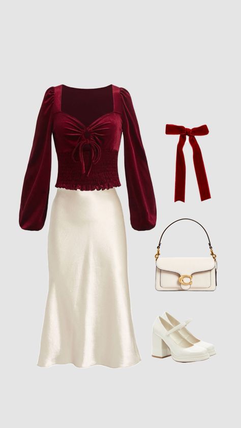 Christmas outfit #red #redaesthetic #beauty #fashion #outfit #style #modestfashion #outfitinspo #outfit #formal #holiday #winter #winteroutfit #bows #christmas Christmas Outfit Red, Bows Christmas, Outfit Red, Outfit Style, Fashion Outfit, Beauty Fashion, Christmas Outfit, Red, Christmas