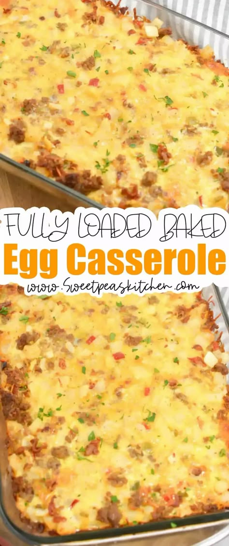 Fully Loaded Baked Egg Casserole Egg Bake For Large Group, Egg Recipes For Breakfast Casseroles, Easter Egg Casserole, Denver Egg Bake, Best Egg Bake Breakfast Casserole, Easy Sausage Egg Bake, 9x13 Egg Bake, Baked Egg Casserole Easy Recipes, Egg Bake No Potatoes