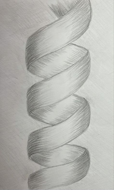 Spiral Sketch, Spiral Drawing, Cathedral Art, Shading Drawing, Shading Techniques, Pencil Shading, Ribbon Art, Easy Doodles Drawings, Creative Drawing