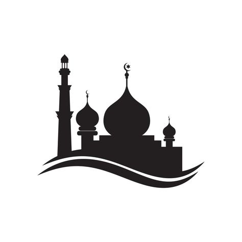 Mosque logo vector Mosque Logo, Wall Painting Ideas Creative, Islamic Logo, Mosque Vector, Calligraphy Tutorial, Mosque Art, Logo Design Inspiration Creative, Islamic Wallpaper Hd, Photoshop Design Ideas