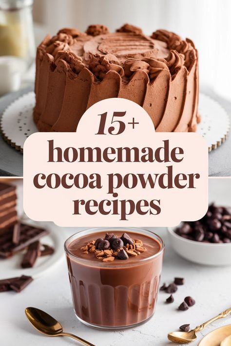 Satisfy your sweet tooth with these homemade cocoa powder recipes that are simply delicious. From rich brownies to creamy hot chocolate and decadent cookies these treats will make your taste buds dance. Perfect for family fun or cozy nights cocoa lovers will adore these easy ideas for any occasion. What Can I Make With Cocoa Powder, Baking With Cocoa Powder, Recipes With Hot Chocolate Powder, Baking Cocoa Powder Recipes, What To Make With Cocoa Powder, Unsweetened Cocoa Powder Recipes, Homemade Brownies With Cocoa Powder, Cocoa Powder Recipes 3 Ingredients, Desserts With Cocoa Powder