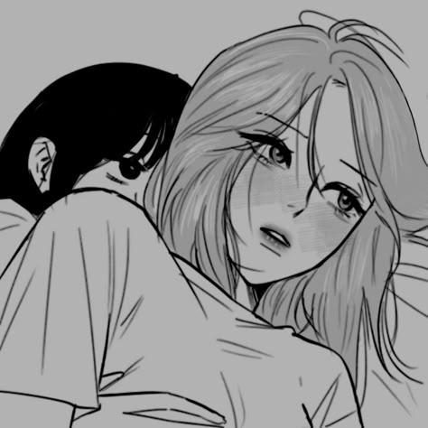 Kissing Lilies Icon, Gl Manga Icons, Wlw Manga Panels Spicy, Gl Manga Panels, Yuri Drawing Base, Kissing Lilies, Gl Manhwa Icon, Manga Icons Girl, Gl Pfp