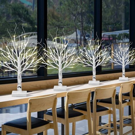 Amazon.com: BDUSXYZ 4pcs 36LED Lighted Birch Tree Home Decor - White Birch Tree with Lights Money Tree Wedding Centerpieces Artificial Branches Table (White) : Home & Kitchen Birch Tree Centerpieces, Money Tree Wedding, Money Tree Gift, Tree Wedding Centerpieces, White Birch Trees, Light Up Tree, Holiday Decor Thanksgiving, Tree With Lights, Artificial Branches