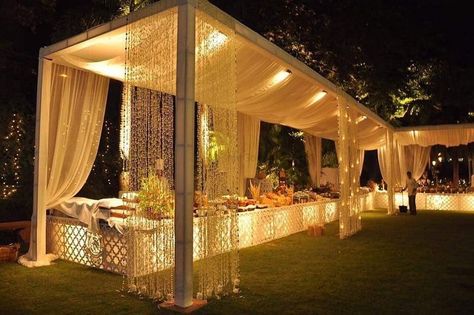 Stall Decorations, Buffet Wedding Reception, Night Wedding Decor, Wedding Stage Backdrop, Wedding Hall Decorations, Buffet Decor, Wedding Entrance Decor, Wedding Stage Design, Mandap Decor